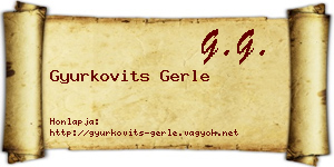 Gyurkovits Gerle névjegykártya
